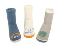 3 Paires Bébé Chaussettes D'Hiver Dessin Chaussettes Mid-Calf 0-6 Mois Socquettes pour Nouveau-nés Garçon Fille Épais Mi-mollet Chaussettes en Coton Chaud Confort Douceur avec Motif, Éléphants XS