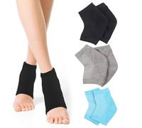 3 Paires Chaussettes à Talons Ouvertes, Chaussettes en Gel de Spa Humectant, Chaussettes à Talon en Gel Aérées Douces, Convient aux Hommes et aux Femmes aux Pieds Secs et Durs