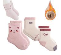 3 Paires Chaussettes Chaudes en Coton Bébé Enfant Motif Animaux Tout-petits Cheville Thermique Chaussettes Épaisses Hiver Bébé Fille garçon Chaussettes Naissance pour 1-3 ans