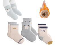 3 Paires Chaussettes Chaudes en Coton Bébé Enfant Motif Animaux Tout-petits Cheville Thermique Chaussettes Épaisses Hiver Bébé Fille garçon Chaussettes Naissance pour 1-3 ans
