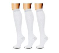 3 paires Chaussettes Hautes De Noel Chaudes Femme Chaussette Thermique Hiver Pour Bas Chaude Epaisse Longues En Coton Haute 39 42 Femmes Thigh High Socks Mi-Longues Cosplay Noël Grande Taille Fille