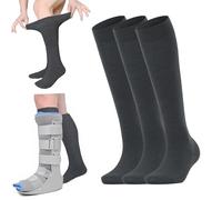 3 Paires Chaussettes Orthopédiques Brace Bottes de Marche pour la Récupération,Chaussette de Bottes de Marche,Enfile Chaussette,Protection et la Guérison Après Pied ou Cheville(Gris foncé 3,Gr.35-42)