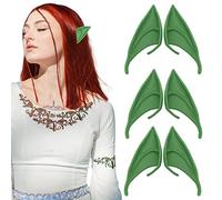 3 Paires Costume Avantar Oreilles d'Elfe Cosplay Oreilles Avantar 12cm Oreilles d'Elfe Accessoires Décorations de Fête d'Halloween Accessoires Costume de Carnaval -Vert