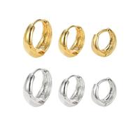 3 Paires De Boucles d'oreilles Créoles, Boucles d'oreilles De Style Simple, Boucles d'oreilles en Métal À La Mode, Boucles d'oreilles pour Femmes, Boucles d'oreilles Incurvées-