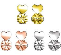 3 Paires de Boucles d'oreilles en Forme de Coeur Lifters Aide à la Boucle d'oreille Portable réglable Boucle d'oreille Allergique Slope Lifters PerfectEarrings