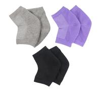 3 Paires De Chaussettes À Talons De Couleur Unie, Chaussettes Hydratantes À Talons, Chaussettes Antidérapantes À Talons Fissurées, Les Chaussettes De Soins Aux Pieds.