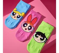 3 paires de chaussettes de cheville souples et respirantes qui absorbent l'humidité. Motifs candy color et mignons de personnages roses, bleus et verts. Renforcées au niveau des orteils et du talon po