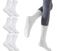 3 paires de chaussettes de pilates avec grips antidérapantes - Chaussettes de yoga à volants - Chaussettes adhérentes pour ballet, danse, entraînement pieds nus - Chaussettes pour femmes enceintes