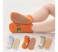 3 Paires De Chaussettes De Sol Antidérapantes Cartoon Infantiles Et De Tout-petits, Chaussettes De Trampoline D'oreilles 3d Pour Les Garçons, Chaussettes Mignonnes Pour Enfants 1-3Y,0-1A,3-5YAnimalPol