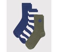 3 paires de chaussettes enfant en coton à rayures et unies Petit Bateau - multicouleur - Taille 8/10 ans (pointure 31/34) P31/34 multicouleur