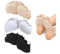 3 Paires de Chaussettes pour Femmes sans Spectacle à Cinq Orteils sans Talon Avant-Pied Demi-Bateau Femme Sport d'été antidérapant Invisible Demi-Pied Respirant Chaussette