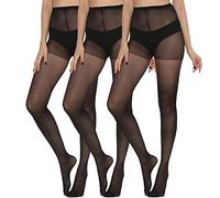 3 Paires de Collants Femme Collant en Microfibre fin 10 DEN Translucide Sous-vêtements Pantalon Slim Elastique Leggings pour Femmes (nero)