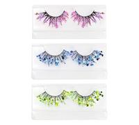 3 Paires De Faux Cils À Paillettes, Créatifs Et À La Mode, Les Cils Brillants Épais Brillants Pour Femmes, La Décoration De Performance Masquée, Les Accessoires De Beauté De Vêtements.
