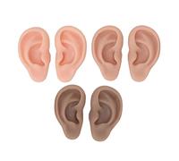 3 paires de modèles d'oreilles en silicone, modèles d'oreilles flexibles, modèles d'oreilles humaines en 3 couleurs, modèles de perçage d'oreilles, parties du corps réalistes