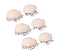 3 Paires de Paupières Remplacées, Remplacement de Paupières Double Couche en Silicone avec Cils Amovibles, Kit de Pratique D'extension de Cils pour la Formation de Greffe (Rose)