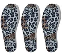 3 Paires de Semelles en Mousse à Mémoire de Forme Hommes et Femmes,Douces et Confortables,Semelles Remplaçables pour Chaussures de Travail,Chaussures de Randonnée,Chaussures de Sport Imprimé Léopard