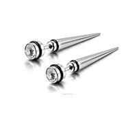 3 Paires En Acier Inoxydable Faux Cône Hommes Boucles D'oreilles Ensemble Zircon Fantaisie Tunnel Piercing Bijoux Long Court 2Style EnsembleDeft a été traité