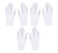 3 Paires Gants Blancs, Gants de Smoking Surpiqués en Nylon, Gant Coton pour Manipuler des Mariée Robes Bijoux et Costumes Gant Blanc Homme pour Défilé D'Équipe de Cérémonie Taille Unique