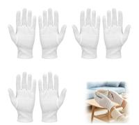 3 Paires Gants En Coton Blanc, Fins Et Légers, Gants Élastiques Confortables Pour Usage Quotidien, Adaptés Pour Inspection Service Ménage Travail Domestique Et Manipulation, Respirants Et Durables