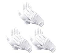 3 Paires GantsBlancs, Gantsde Coton Blanc en Nylon GantsSurpiquésGants de Costume de Défilé GantsCousus Blancs pour Police Smoking Inspection De Bijoux Garde d'Honneur et Occasions Spéciales