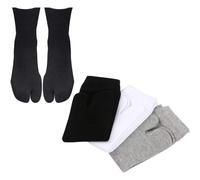 3 paires Japon Tabi chaussettes, divisé 2 sandales à orteils ninjas slipper japonais kimono coton, chaussettes