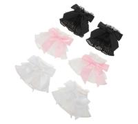 3 Paires Manchettes Fausses Manches en Dentelle, Nœud, pour Photos | Accessoires Mariage, Arrière-plan Salon et Réseaux Sociaux, Usage Pro pour Nail Art, Style Élégant