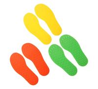 3 Paires Marqueurs de Sol de Pied Multicolores pour Entraînement Sportif | PVC Antidérapant, Usage Intérieur et Extérieur, pour Échauffements sur Terrain, Cours de Sport et Tennis