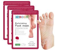 3 Paires Masque Peeling pour les Pieds -Masque Pieds Exfoliant et Nourrissant pour Callosités, Crevasses et Pieds Secs -Pieds Doux pour Bébé, Pas de Mal - pour Femmes & Hommes (Les roses)