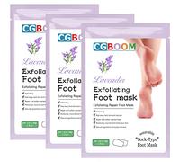 3 Paires Masque Peeling pour les Pieds -Masque Pieds Exfoliant et Nourrissant pour Callosités, Crevasses et Pieds Secs -Pieds Doux pour Bébé, Pas de Mal - pour Femmes & Hommes (Lavande)