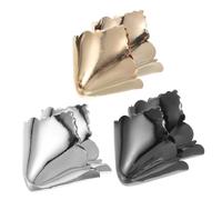 3 Paires Protège-Chaussures à Bout Effilé en Métal Élégants | Lot de Trois Paires, Finition Argentée, Dorée et Noire, Usage Rue et Soirées, Protège les Pointes