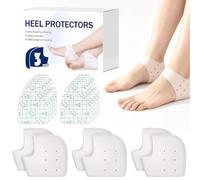 3 Paires ProtèGe Talon Silicone Respirant +10 PièCes Pansements Talons Set, Respirant Coussinets De Talon, Protege Talons Chaussure, Protection Frottement Pied, Pour Femmes Et Hommes (Blanc)
