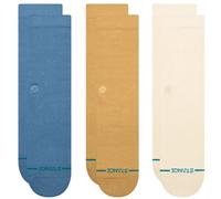 3 Paires Stance Décontracté Abri Chaussettes Crew Crème/Bleu Homme Taille L (