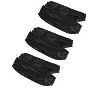 3 Paires Surmanches PVC Noires Imperméables pour Vaisselle et Tâches | Poignets Élastiques, Bordure Rouge, Conception Simple, Protection des Bras Pendant la Cuisine, Peinture ou Travail Quotidien