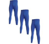3 Pairs Mens Undercover Brushed Thermal Long Johns Blue Medium