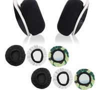 3 Pairs of Audio Headphone Covers, Hygiene Earphone Covers, Dirt Protection Ear Pads for 6-7.5 cm Earphones (Black-White-Camouflage)
