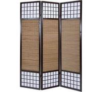 3 pan Diviseur de pièce paravent taille spéciale 2 m de hauteur - bois diviseur Shoji avec bambou au riz brun blanc Blanc G