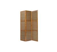 Homestyle4u 3 pan Diviseur de pièce paravent Taille spéciale 2 m de Hauteur - Bois diviseur Shoji avec du Bambou en Brun Clair