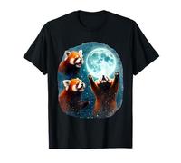 3 Pandas Rouges Hurlant à la Lune drôle Bizarre maudit Meme T-Shirt