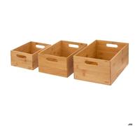 3 paniers rectangulaire angle bambou - 5 five simply smart