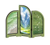 3 Panneau Diviseur Rétro Minis Paravent Styles Chinois Bureau Feng Shui Ornement pour La Décoration Intérieure Oriental Minis Desktop Folding