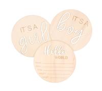 3 Panneaux d'Annonce de Bébé Cartes d'Annonce de Genre Panneau Hello World pour Nouveau-Né en Bois Panneau d'Information Sur Le Nom du Bébé pour Décoration Murale de Nouveau-Né Douche Crèche