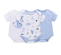 3 Paquet Bébé Garçons Body Barboteuse Nourrisson Manche Courte Combinaison Coton Filles Une Pièce Dessin Animé Dors Bien 9-12 Mois