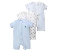 3 Paquet Bébé Manche Courte Barboteuse Pyjama Fermeture éclair Nourrisson Combinaison 100 Coton Été GrenouillèRes Dessin Animé Dors Bien 6-9 Mois