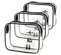 3 Paquet Trousse de Toilette Transparente, Trousse Toilette Voyage, PVC Pochette Transparente Voyage Trousse de Toilette pour Hommes, Femme