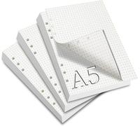 3 Paquets 180 Feuille A5 Classeur A5 6 Anneaux Pointillés Feuilles Mobiles Filofax A5 Recharges Pour Agendas Et Planificateurs R