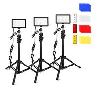 3 Paquets 70 LED Video Light avec Trépied Réglable/Filtres de Couleur, Obeamiu 5600k Kit D'éclairage de Studio USB pour Photo