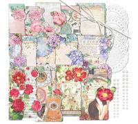 3 Paquets de Papier Fleur Vintage pour Scrapbooking, Découpage, Fabrication de Cartes, Art et Artisanat, Collage, Emballage Cadeau, DIY, Journal (Ella)