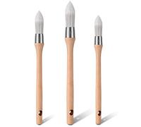 3 Paquets de Pinceaux Ronds à Rechampir Pinceaux Pointus de Peinture Murale Synthétiques de Pouce à Craie en Bois Brosse à Arc en Forme d'Anneau en Acier Inoxydable