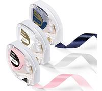 3 Paquets de Rubans d'étiquettes en Satin Phomemo P12/P12Pro/LT12 Pour Noël, Anniversaire, Mariage, Cadeau et décoration de fête, 12 mm x 2 m, Compatible avec Dymo Etiqueteuse LT-100T LT-100H XR 200B