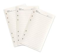 3 Paquets Ligne Feuilles Mobiles Filofax A6,180 Feuilles Recharges Agenda A6,17cm×9.6cm 6 Trous Papier de Recharges Blanc,Beige Papier de Remplissage Ligné A6 pour Planificateur,Journaux,Agenda